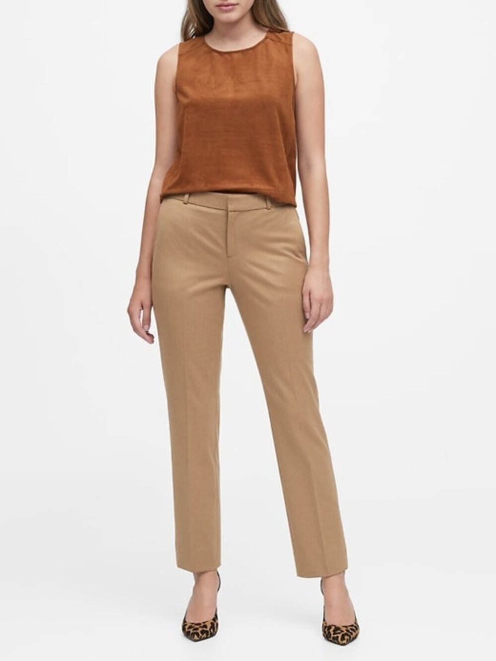 NWT Banana Republic Petite Size 10 10P Camel Structured Flannel Pant Blazer Suit - Picture 12 of 12